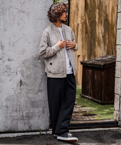 CAMBIO（カンビオ）の「mj11603-Native Inspired Pattern Zip Up Jacket ジップアップブルゾン(PF-262-007)（ブルゾン・メンズ・グレー/カーキ・M/L）」の14枚目の写真