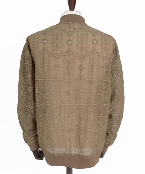 CAMBIO（カンビオ）の「mj11603-Native Inspired Pattern Zip Up Jacket ジップアップブルゾン(PF-262-007)（ブルゾン・メンズ・グレー/カーキ・M/L）」の16枚目の写真