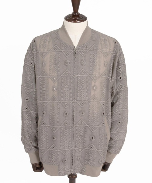 CAMBIO（カンビオ）の「mj11603-Native Inspired Pattern Zip Up Jacket ジップアップブルゾン(PF-262-007)（ブルゾン・メンズ・グレー/カーキ・M/L）」の18枚目の写真