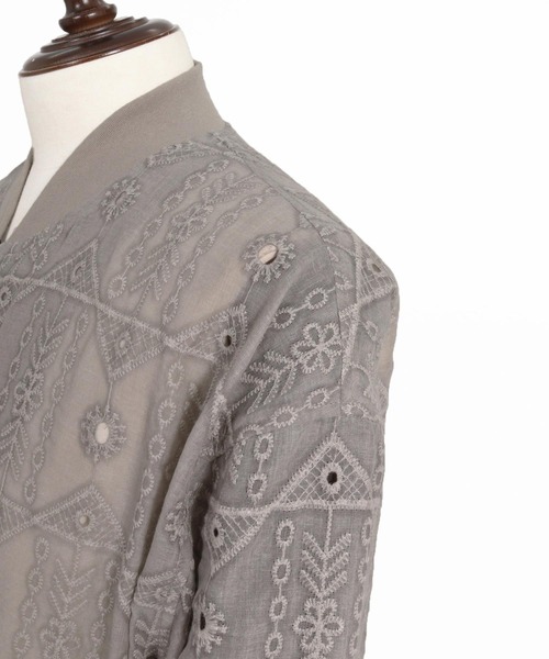 CAMBIO（カンビオ）の「mj11603-Native Inspired Pattern Zip Up Jacket ジップアップブルゾン(PF-262-007)（ブルゾン・メンズ・グレー/カーキ・M/L）」の21枚目の写真