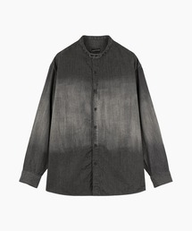 4.5oz GRADATION DENIM BAND COLLAR BIG SHIRT