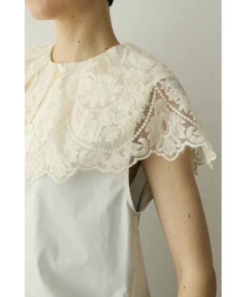 HeRIN.CYE（ヘリンドットサイ）の「Lace cape blouse / レースブラウス（シャツ/ブラウス・レディース・ホワイト/ブラック・FREE）」の13枚目の写真