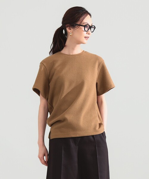 Demi-Luxe BEAMS（デミルクス ビームス）の「ブークレ アシンメトリーヘム Tシャツ（Tシャツ/カットソー・レディース・グレー/ブラウン/ホワイト・ONE SIZE）」の3枚目の写真