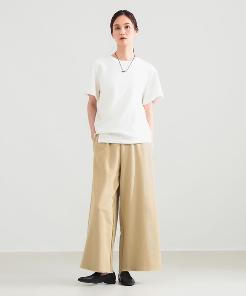 Demi-Luxe BEAMS（デミルクス ビームス）の「ブークレ アシンメトリーヘム Tシャツ（Tシャツ/カットソー・レディース・グレー/ブラウン/ホワイト・ONE SIZE）」の5枚目の写真