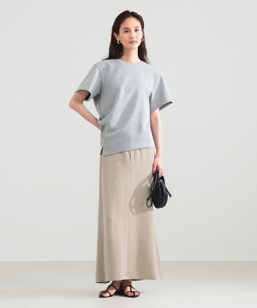 Demi-Luxe BEAMS（デミルクス ビームス）の「ブークレ アシンメトリーヘム Tシャツ（Tシャツ/カットソー・レディース・グレー/ブラウン/ホワイト・ONE SIZE）」の10枚目の写真