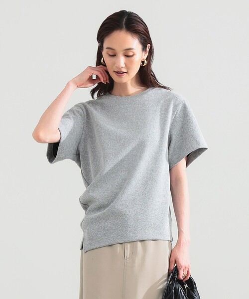 Demi-Luxe BEAMS（デミルクス ビームス）の「ブークレ アシンメトリーヘム Tシャツ（Tシャツ/カットソー・レディース・グレー/ブラウン/ホワイト・ONE SIZE）」の12枚目の写真