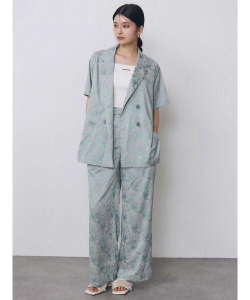 MURUA(ムルーア)の「【WEB限定】ジャガードフラワーワイドパンツ 夏服(その他パンツ・レディース・ブラック/ミント・FREE)」の12枚目の写真