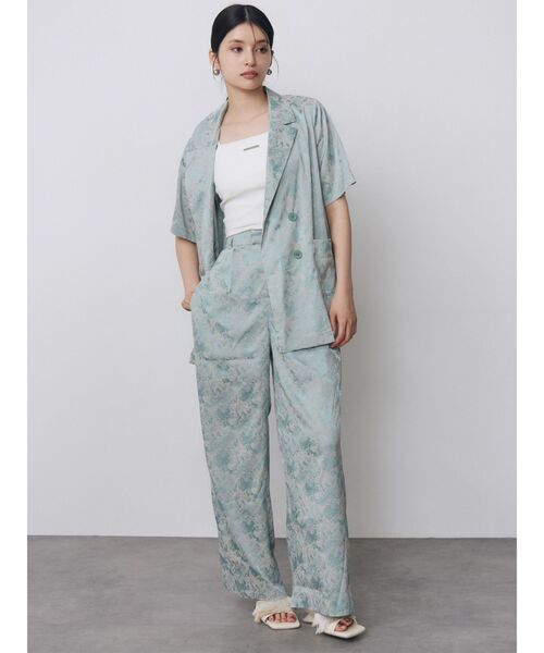 MURUA(ムルーア)の「【WEB限定】ジャガードフラワーワイドパンツ 夏服(その他パンツ・レディース・ブラック/ミント・FREE)」の13枚目の写真