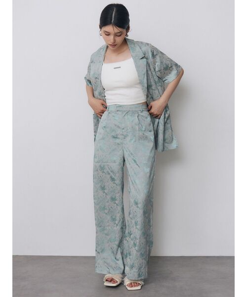 MURUA(ムルーア)の「【WEB限定】ジャガードフラワーワイドパンツ 夏服(その他パンツ・レディース・ブラック/ミント・FREE)」の15枚目の写真