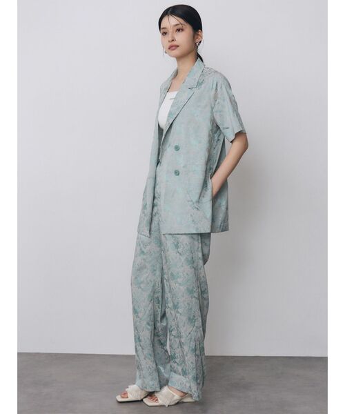 MURUA(ムルーア)の「【WEB限定】ジャガードフラワーワイドパンツ 夏服(その他パンツ・レディース・ブラック/ミント・FREE)」の17枚目の写真