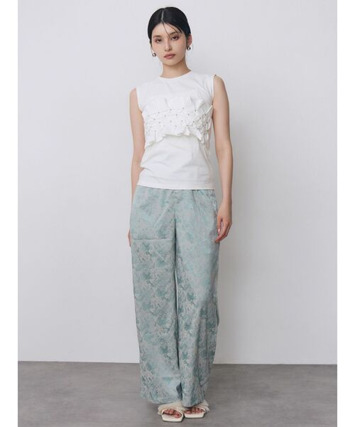 MURUA(ムルーア)の「【WEB限定】ジャガードフラワーワイドパンツ 夏服(その他パンツ・レディース・ブラック/ミント・FREE)」の21枚目の写真