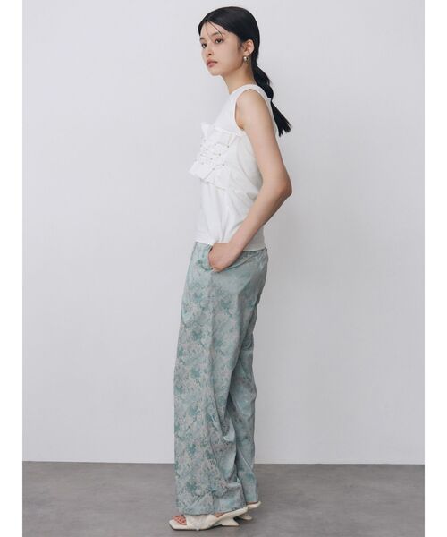 MURUA(ムルーア)の「【WEB限定】ジャガードフラワーワイドパンツ 夏服(その他パンツ・レディース・ブラック/ミント・FREE)」の22枚目の写真