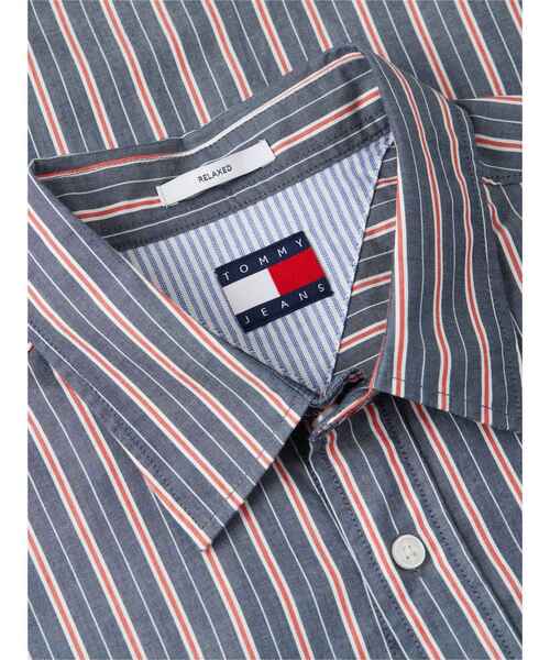 tommy jeans(トミー ジーンズ)の「ストライプポプリンショートスリーブリラックスシャツ(シャツ/ブラウス・メンズ・マルチ/サックスブルー系・LARGE/MEDIUM/SMALL/X-LARGE)」の7枚目の写真