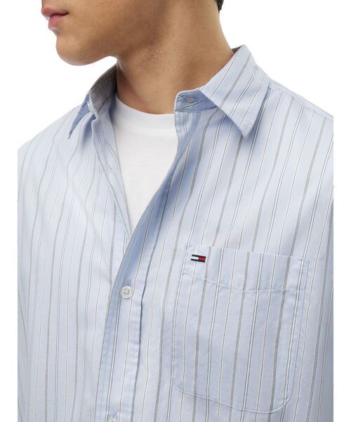 tommy jeans(トミー ジーンズ)の「ストライプポプリンショートスリーブリラックスシャツ(シャツ/ブラウス・メンズ・マルチ/サックスブルー系・LARGE/MEDIUM/SMALL/X-LARGE)」の9枚目の写真