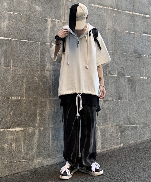 KELVIN(ケルヴァン)の「Minimal Short Sleeve Hoodie ミニマルショートスリーブフーディー(その他トップス・メンズ・ホワイト/ブラック・LARGE/MEDIUM)」の17枚目の写真