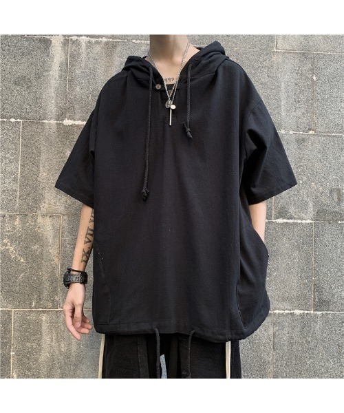 KELVIN(ケルヴァン)の「Minimal Short Sleeve Hoodie ミニマルショートスリーブフーディー(その他トップス・メンズ・ホワイト/ブラック・LARGE/MEDIUM)」の12枚目の写真