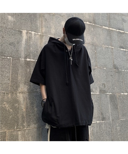 KELVIN(ケルヴァン)の「Minimal Short Sleeve Hoodie ミニマルショートスリーブフーディー(その他トップス・メンズ・ホワイト/ブラック・LARGE/MEDIUM)」の13枚目の写真