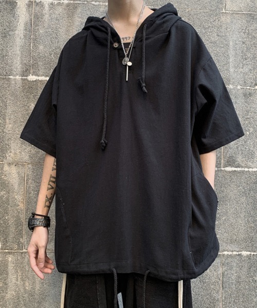 KELVIN(ケルヴァン)の「Minimal Short Sleeve Hoodie ミニマルショートスリーブフーディー(その他トップス・メンズ・ホワイト/ブラック・LARGE/MEDIUM)」の16枚目の写真