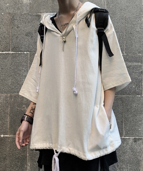 KELVIN(ケルヴァン)の「Minimal Short Sleeve Hoodie ミニマルショートスリーブフーディー(その他トップス・メンズ・ホワイト/ブラック・LARGE/MEDIUM)」の21枚目の写真
