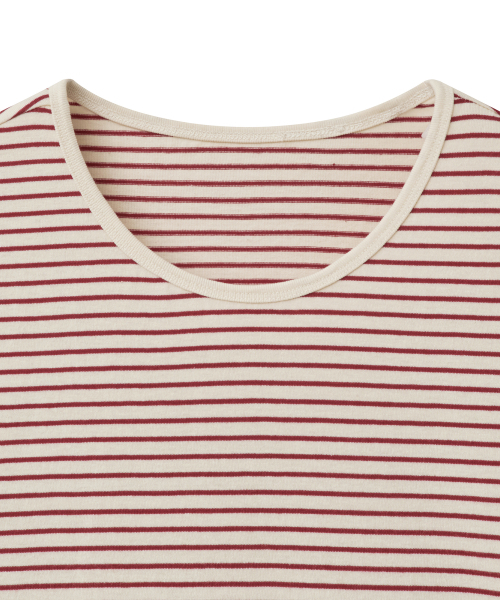 NOIRER(ノイア)の「コットンピンストライプTシャツ(アイレッド)(Tシャツ/カットソー・メンズ・その他・48/50/52)」の4枚目の写真