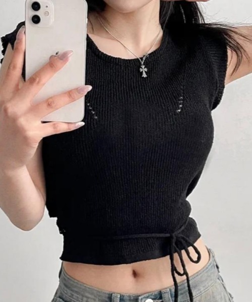 semplice(センプリチェ)の「Tシャツ【韓国ファッション】(Tシャツ/カットソー・レディース・ホワイト/ブラック・F)」の11枚目の写真