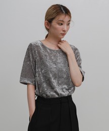 【ZOZO限定】センターラインシアーベロアトップス