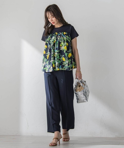 Viaggio Blu(ビアッジョブルー)の「【WEB限定】レモン切り替えカットソー(Tシャツ/カットソー・レディース・ネイビー/ベージュ・M)」の21枚目の写真