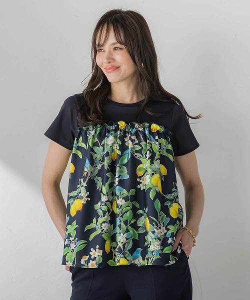 Viaggio Blu(ビアッジョブルー)の「【WEB限定】レモン切り替えカットソー(Tシャツ/カットソー・レディース・ネイビー/ベージュ・M)」の16枚目の写真