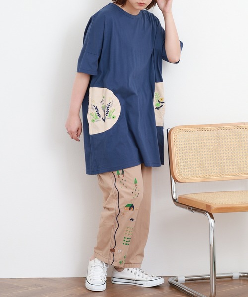Emago(イマゴ)の「EMAGO ポケット刺繍チュニック 半端袖(チュニック・レディース・ネイビー/ホワイト・FREE)」の16枚目の写真