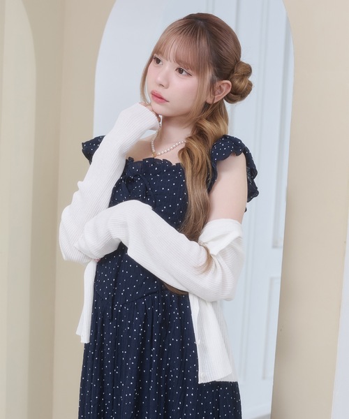Rmine(アールマイン)の「袖フリル バッグリボン ドット ロングワンピース(ワンピース・レディース・レッド/ホワイト/ネイビー・FREE)」の21枚目の写真