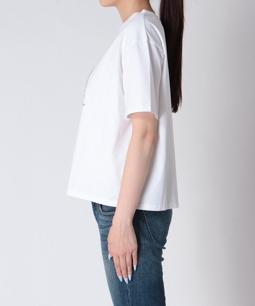 Jines(ジネス)の「刺繍Tシャツ(Tシャツ/カットソー・レディース・ホワイト/チャコールグレー/モカ・38)」の13枚目の写真
