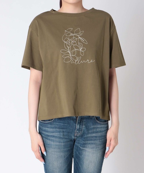Jines(ジネス)の「刺繍Tシャツ(Tシャツ/カットソー・レディース・ホワイト/チャコールグレー/モカ・38)」の21枚目の写真