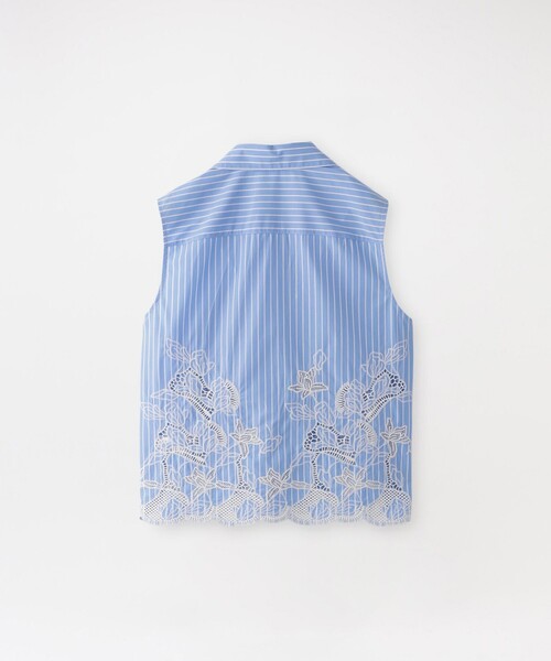 LOVELESS(ラブレス)の「刺繍コンビノースリーブブラウス(シャツ/ブラウス・レディース・オフホワイト/ブルー系その他2・36)」の8枚目の写真