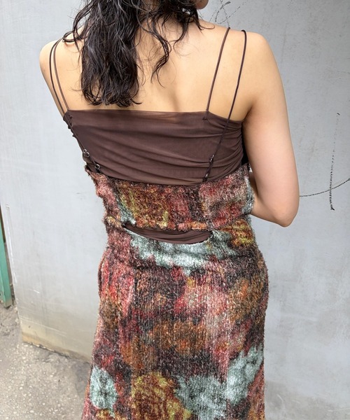 Ameri(アメリ)の「WOVEN PATTERN FLOWER DRESS(ドレス・レディース・ブラウン/ネイビー・SMALL/MEDIUM)」の14枚目の写真