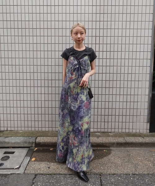 Ameri(アメリ)の「WOVEN PATTERN FLOWER DRESS(ドレス・レディース・ブラウン/ネイビー・SMALL/MEDIUM)」の20枚目の写真