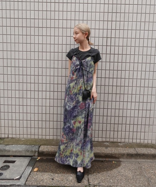 Ameri(アメリ)の「WOVEN PATTERN FLOWER DRESS(ドレス・レディース・ブラウン/ネイビー・SMALL/MEDIUM)」の21枚目の写真