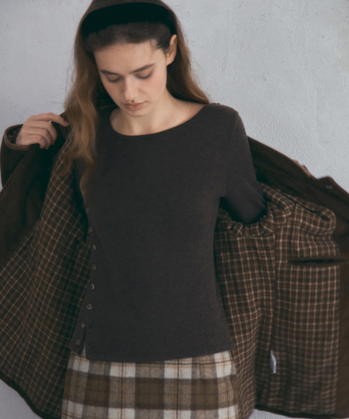 OURNOSTALGIA(アワー ノスタルジア)の「Vintage Corduroy Hunting Jacket_Brown (OC25-OT06)(ミリタリージャケット・レディース・ブラウン・MEDIUM/SMALL)」の3枚目の写真