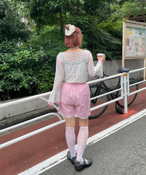 HELLO.SANFRANCISCO(ハローサンフランシスコ)の「【HELLO.SANFRANCISCO/ハローサンフランシスコ】シアードットフリルTEE(Tシャツ/カットソー・レディース・ホワイト/ブルー/オレンジ・ONE SIZE)」の11枚目の写真
