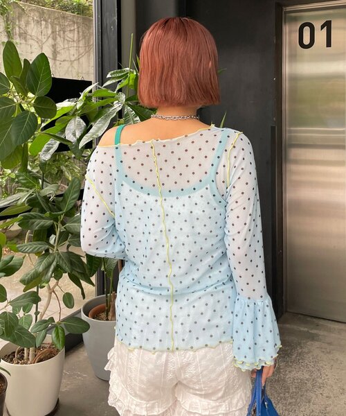 HELLO.SANFRANCISCO(ハローサンフランシスコ)の「【HELLO.SANFRANCISCO/ハローサンフランシスコ】シアードットフリルTEE(Tシャツ/カットソー・レディース・ホワイト/ブルー/オレンジ・ONE SIZE)」の15枚目の写真