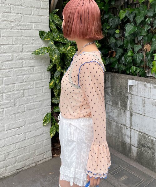 HELLO.SANFRANCISCO(ハローサンフランシスコ)の「【HELLO.SANFRANCISCO/ハローサンフランシスコ】シアードットフリルTEE(Tシャツ/カットソー・レディース・ホワイト/ブルー/オレンジ・ONE SIZE)」の21枚目の写真