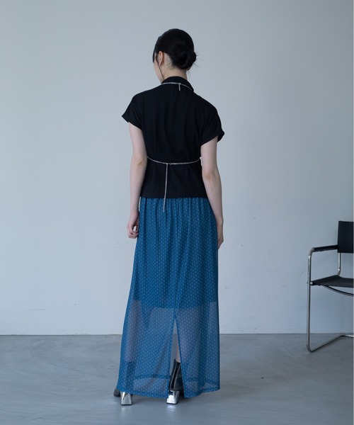 VACANCY(ヴァカンシー)の「シャーリングJQフレンチスリーブトップス(Tシャツ/カットソー・レディース・ブラック/ホワイト・FREE)」の10枚目の写真