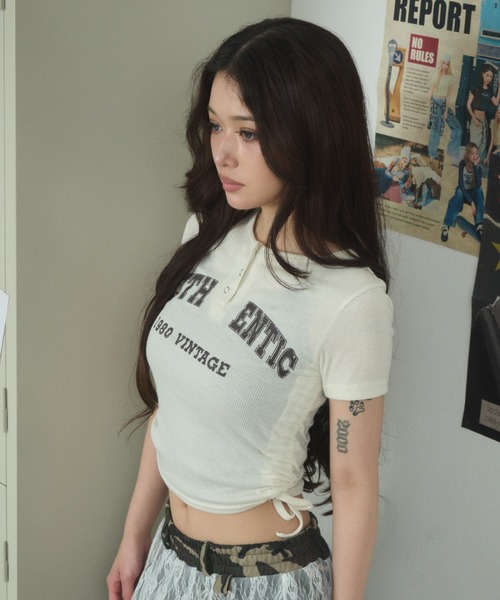 dispark(ディスパーク)の「DISPARK/ヘンリーサイドドロストT(Tシャツ/カットソー・レディース・ブラック/カーキ/アイボリー・FREE)」の11枚目の写真