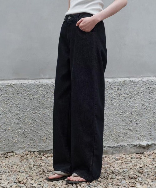 Bie（ビエ）の「ワイドデニムパンツ（その他パンツ・レディース・インディゴブルー・S/L/M）」の3枚目の写真