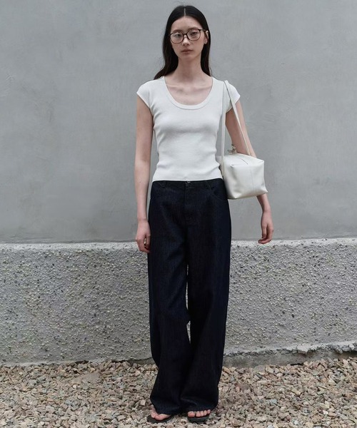 Bie（ビエ）の「ワイドデニムパンツ（その他パンツ・レディース・インディゴブルー・S/L/M）」の5枚目の写真