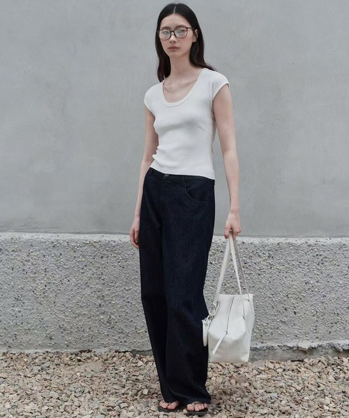 Bie（ビエ）の「ワイドデニムパンツ（その他パンツ・レディース・インディゴブルー・S/L/M）」の6枚目の写真