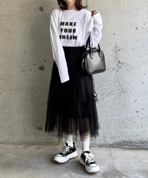 tunee（チュニー）の「ビッグロゴロンT／長袖Tシャツ(hsyd)（Tシャツ/カットソー・レディース・ホワイト・LARGE）」の5枚目の写真