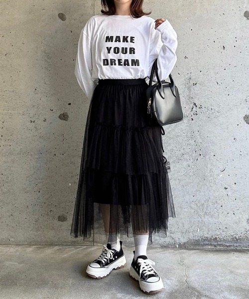 tunee（チュニー）の「ビッグロゴロンT／長袖Tシャツ(hsyd)（Tシャツ/カットソー・レディース・ホワイト・LARGE）」の3枚目の写真