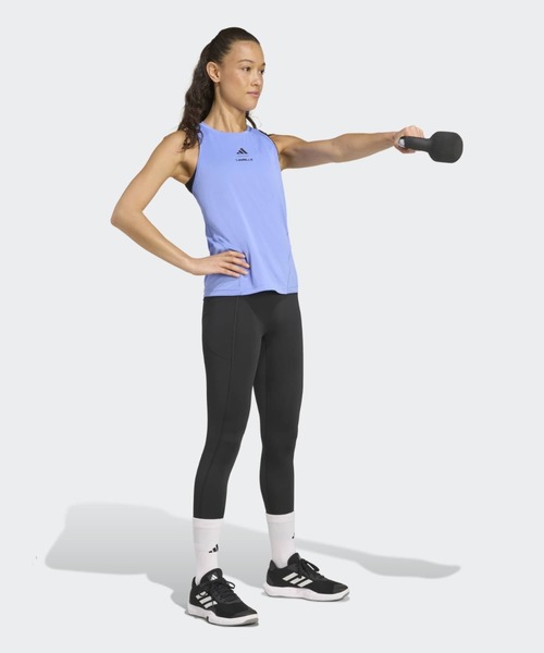 adidas（アディダス）の「Les Mills グラフィック タンクトップ / アディダス adidas（タンクトップ・レディース・ブルー・LARGE/XX-LARGE/X-SMALL/X-LARGE/SMALL/MEDIUM）」の3枚目の写真