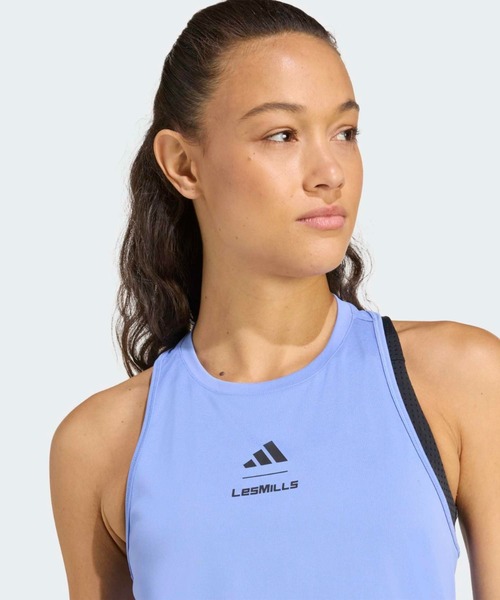 adidas（アディダス）の「Les Mills グラフィック タンクトップ / アディダス adidas（タンクトップ・レディース・ブルー・LARGE/XX-LARGE/X-SMALL/X-LARGE/SMALL/MEDIUM）」の6枚目の写真