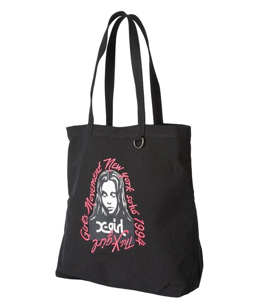 X-girl(エックスガール)の「HAND DRAWN LOGO AND FACE TOTE BAG(トートバッグ・レディース・レオパード/ブラック/カモフラージュ・ONE SIZE)」の12枚目の写真